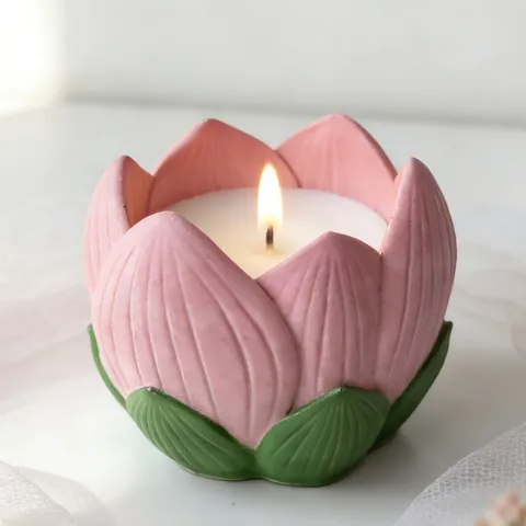 DIY 3D Lotus and Rose Flower Candle Holder Silicone Mold for Aromatherapy Cup Wax Resin Plaster Home Decor Craft Mold