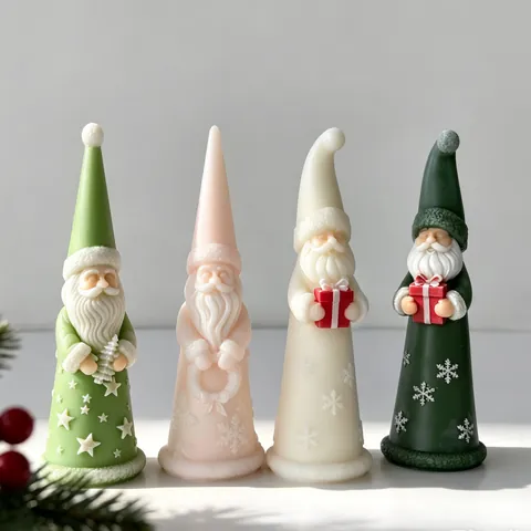 Christmas Santa Claus Silicone Mold For Candle Making 3D Gnome Plaster Soap Mold DIY Holiday Decorations Home Crafting Supplies