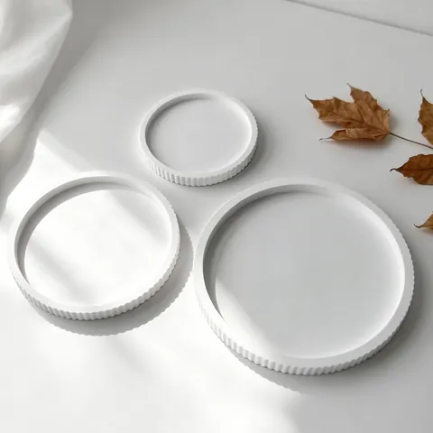 Large Round Storage Tray Silicone Mold For DIY Plaster Cement Resin Coaster Casting Craft Home Decor Minimalist Jewelry Tray Mold