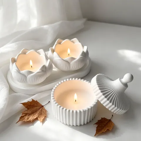 Moderner Minimalistischer Lotusbecher Silikonform Ovales Blasenpolster Design Für DIY Harz Gips Aromatherapie Kerzenhalter Wohndeko