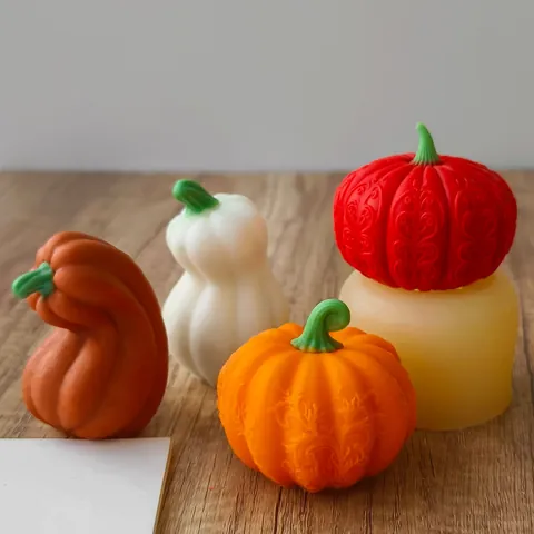 Halloween Pumpkin Silicone Mold For DIY Aromatherapy Candle Plaster Ornament 3D Relief Pumpkin Shape Resin Casting Mold