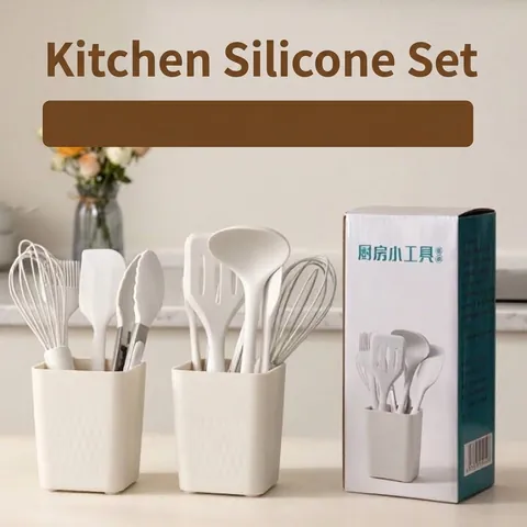 Mini Silicone Kitchen Utensil for Baby Food Supplement Heat Resistant BPA Free Whisk Spatula Tongs Spoon Oil Brush Baking Tool