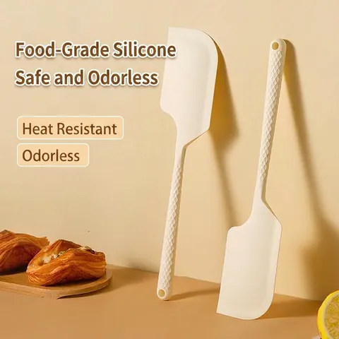 One-Piece Food Grade Silicone Spatula Cream Spreader Heat Resistant Non-Stick Butter Mixing Scraper For Baking Kitchen Tools