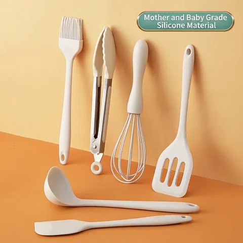 Mini Silicone Kitchen Utensil for Baby Food Supplement Heat Resistant BPA Free Whisk Spatula Tongs Spoon Oil Brush Baking Tool