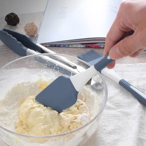 Heat Resistant Silicone Kitchenware Set Non-Stick Spatula Oil Brush Egg Beater Baking Tools For Home Kitchen Baking DIY