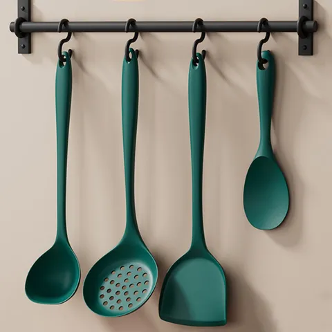 Heat Resistant Silicone Kitchen Utensils Spatula Ladle Turner Collection For Non Stick Cookware Baby Food Kitchen Tools