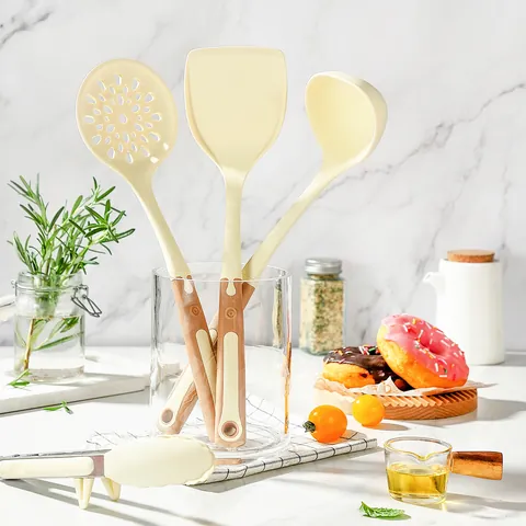 Heat Resistant Silicone Kitchenware Non-stick Cooking Spatula Soup Spoon Slotted Turner Utensils For Home Kitchen Use