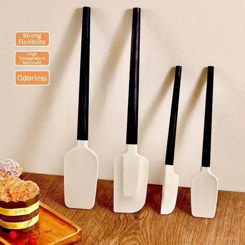 Heat Resistant Silicone Spatula With Wooden Handle For Baking Cake Cream Scraper Mixing Shovel Professional Bakeware Tool