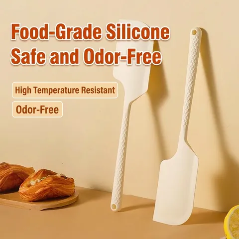 Cream Silicone Spatula Heat Resistant Integrated Scraper Non-Slip Handle Baking Tool Cake Cream Spreader Kitchen Accessory