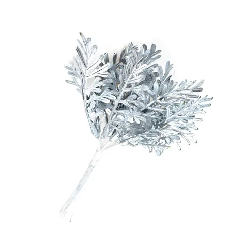 Artificial Fern Leaves Metallic Silk Leaf DIY Bouquet Accessories Gold Silver Branch For Wedding Party Home Decoration
