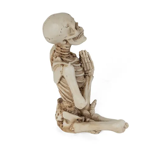 Yoga Skeleton Figurine Resin Meditation Skull Statue Gothic Halloween Decoration For Home Office Shelf Desktop Ornaments