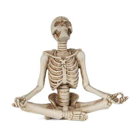 Resin Yoga Skeleton Statue Halloween Meditation Skeleton Figurine Gothic Home Decor Garden Sculpture Zen Skull Ornament
