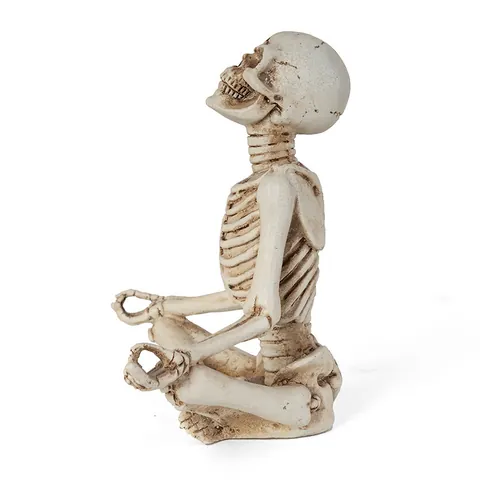 Resin Yoga Skeleton Statue Halloween Meditation Skeleton Figurine Gothic Home Decor Garden Sculpture Zen Skull Ornament