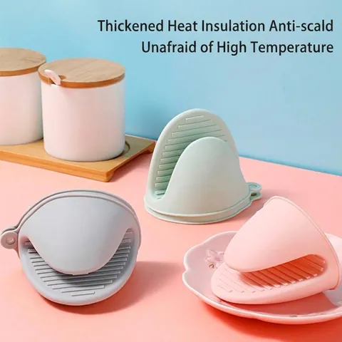 Silicone Heat Resistant Oven Mitts Anti-Scald Kitchen Pinch Mitts For Baking Microwave Cooking Pot Holder Finger Protector