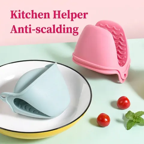 Silicone Heat Resistant Oven Mitts Anti-Scald Kitchen Pinch Mitts For Baking Microwave Cooking Pot Holder Finger Protector