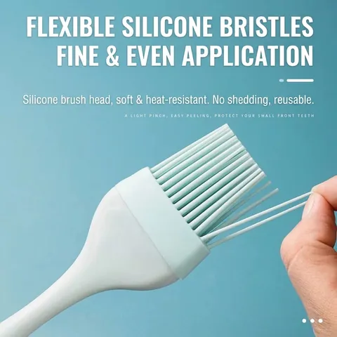 One-Piece Silicone Spatula Oil Brush Nordic Heat Resistant Baking Tool Set For Kitchen Barbecue Cream Mixing Basting