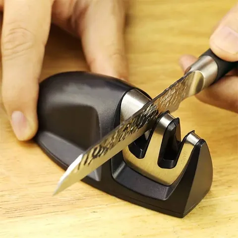 Portable Mini Knife Sharpener 2 Stage Manual Sharpening Tool Mouse Shape Stainless Steel Kitchen Gadget For Household Knife Repair