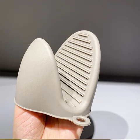 Thickened Food Grade Silicone Oven Mitts Heat Resistant Microwave Anti Scald Finger Mittens Non Slip Kitchen Pot Holder Hand Clip