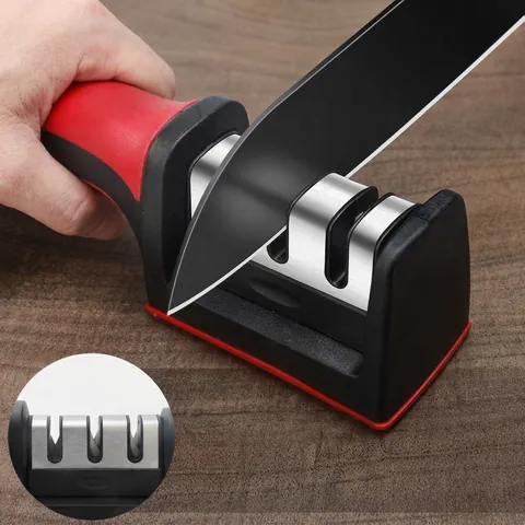 Professional 3-Stage Manual Knife Sharpener With Ergonomic Handle Non-slip Base For Kitchen Tool Portable Blade Sharpening
