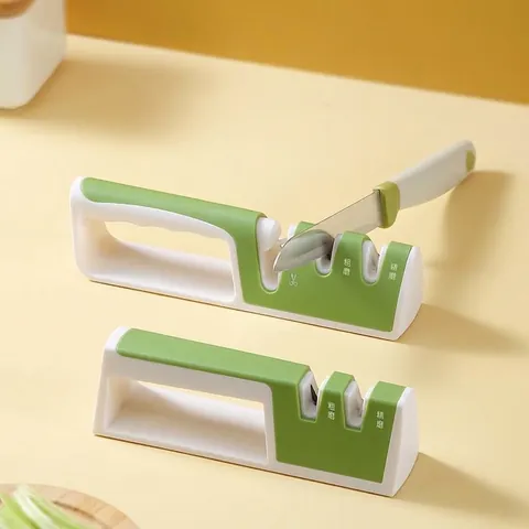 Professional 3-Stage Manual Knife Sharpener Kitchen Tool for Knives and Scissors Tungsten Steel Ceramic Stone Handheld Sharpener