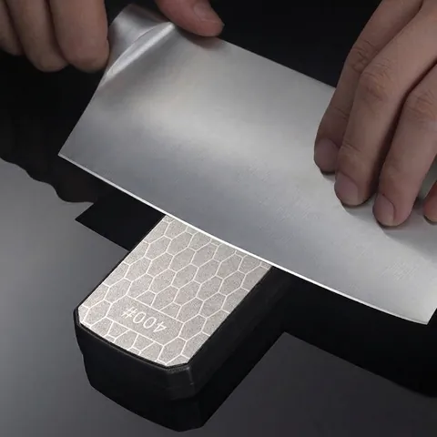 Double Sided Diamond Knife Sharpener Manual Kitchen Tool For Scissors Ceramic Knives Portable Honeycomb Surface Whetstone
