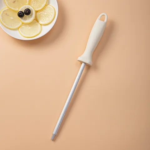 Professional Stainless Steel Honing Steel Knife Sharpener Rod with Ergonomic Anti-slip Handle for Kitchen Chef Knife Care