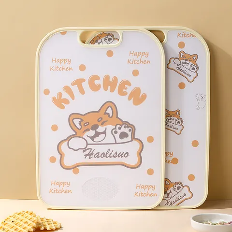 Double Sided Cutting Board Food Grade PP TPR Chopping Board With Cute Corgi Shiba Inu Cartoon Pattern For Kitchen Fruit