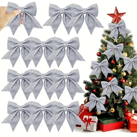 Weihnachtsglitzer Schaumstoff Schleife Dekoration Festlich Funkelnde Handgefertigte Schleife Für Weihnachtsbaum Party Haus Ornamente