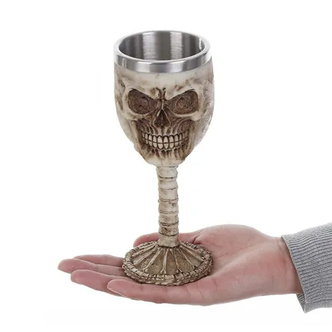 Vintage Skelet Schedel Beker Hars Roestvrij Staal Liner Gotische Wijnkelk Retro Halloween Feest Decor Gepersonaliseerde Barware Cadeau