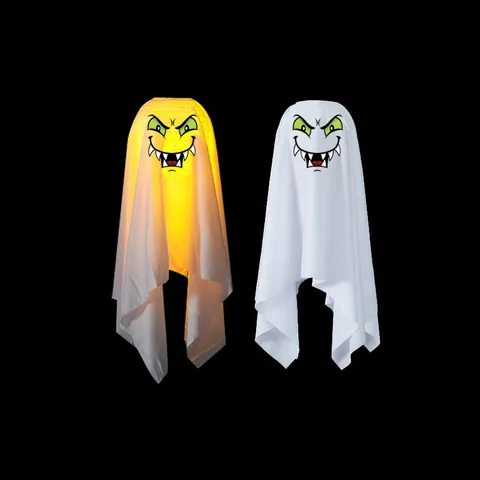 Halloween Glowing Ghost Lantern Hanging Decoration Light Up Fabric Spooky Ghost Face Pendant For Horror Party Scene Decor