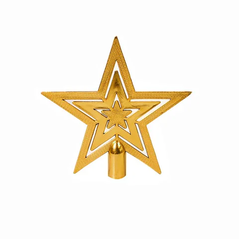 Glitter Christmas Tree Top Star Hollow Five-Pointed Star Ornament For Holiday Party Tree Top Decoration Home Festival Decor