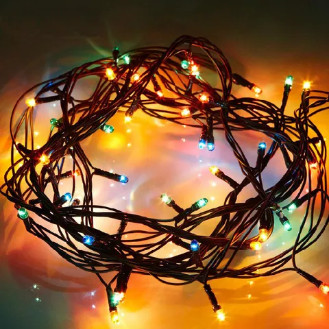 Multicolor Christmas String Lights One Hundred Bulbs Fairy Lights For Holiday Party Home Hotel Decoration EU Plug Eight Modes Control Festive Lamp
