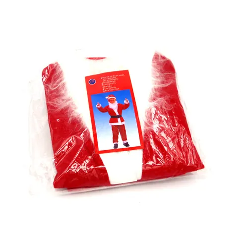 Disfraz de Papá Noel para Niños Tela No Tejida Traje Rojo Sombrero Barba Chaqueta Cinturón Y Pantalones para Niños Niñas Fiesta