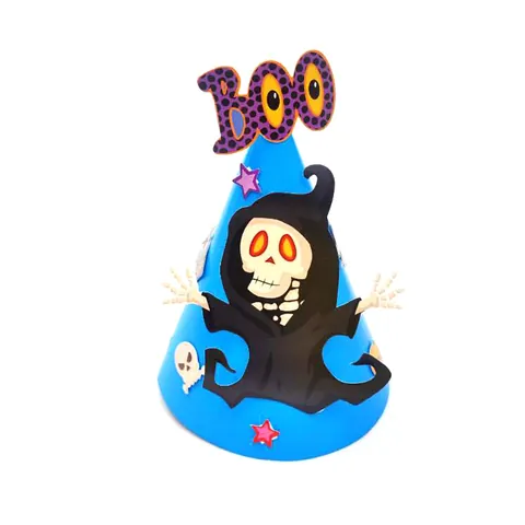 Halloween DIY Paper Party Hats For Kids Cartoon Pumpkin Bat Ghost Pattern Decoration School Classroom Accessories Supplies