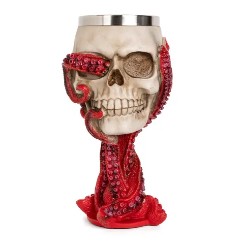 Oktopus Schädel Becher Harz Edelstahl Oktopus Tentakel Schädel Tasse Gotische Bierkrug Für Halloween Party Gotische Deko Geschenk
