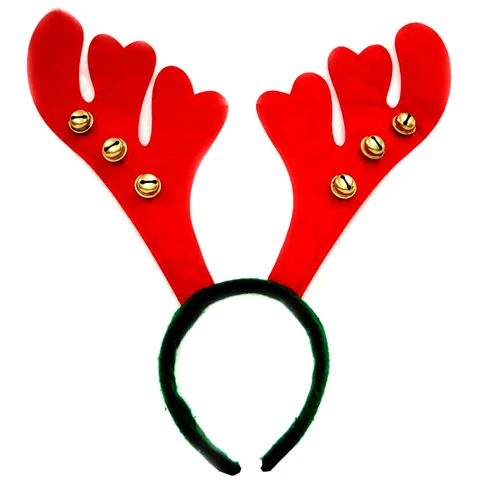 Weihnachten Rentier Geweih Stirnband Mit Glocken Für Erwachsene Kinder Festliche Rot Grün Hirschhorn Haarreif Party Deko