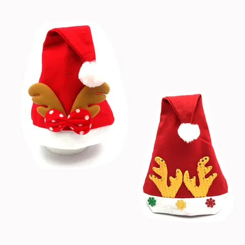 Kerst Rendier Gewei Muts Kerstman Rood Wit Pluche Pompon Muts Voor Volwassenen Kinderen Feestdagen Party Decoratie Kerstcadeau