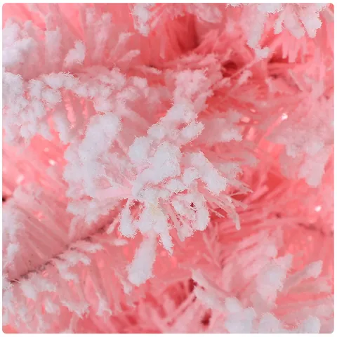 Mini Flocked Pink Christmas Tree With Snow Effect Burlap Base For Desktop Decoration Artificial Xmas Tree For Shop Window