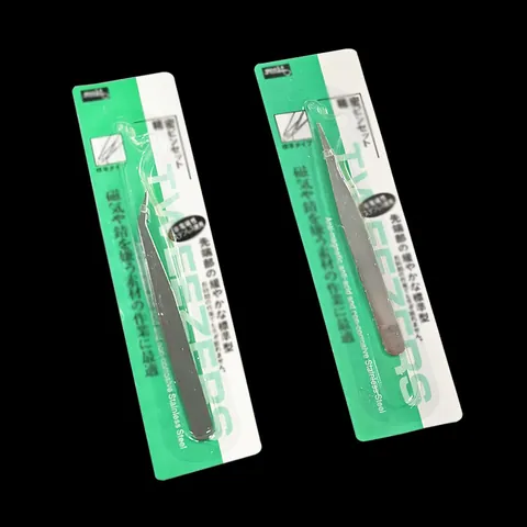 Stainless Steel Straight And Curved Nail Art Tweezers Precision Clamping Tool For Rhinestones And Nail Decals