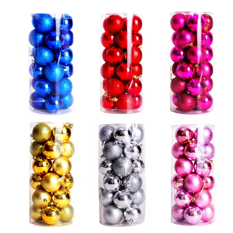 Christmas Tree Ornament Shatterproof Plastic Electroplated Christmas Ball Shiny Matte Glitter Xmas Hanging Decorative Baubles For Holiday Home Party