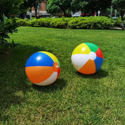 Ballon de Plage Gonflable Classique à 6 Couleurs Jouet Aquatique en PVC pour Enfants Jeux de Fête de Piscine d'Été en Plein Air