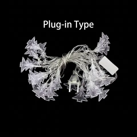 Multicolor Warm White Plastic LED Christmas Tree String Lights Holiday Party Decor Battery Plug-in Fairy Lights Xmas Home
