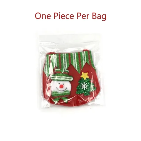 Cartoon Christmas Gift Bag Felt Santa Snowman Reindeer Bear Pattern Handle Sequin Decoration Party Supplies Handheld Bag