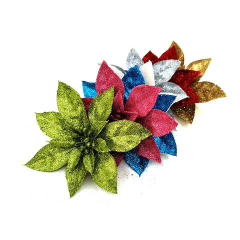 Glitzer Künstliche Weihnachtssterne Blumen Weihnachtsbaum Schmuck Hängende Dekorationen Für Zuhause Feiertag Party Dekor