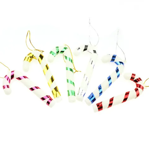 PVC Christmas Candy Cane Hanging Ornaments Spiral Striped Christmas Tree Decorations For Party DIY Gifts Home Decor