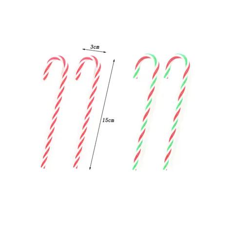 Acrylic Christmas Candy Cane Hanging Ornaments Red White Green Striped Xmas Tree Decoration Holiday Home Party Festive Decor
