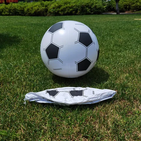 Inflatable Soccer Ball For Kids Beach Ball Water Toy Classic Black And White PVC Sports Ball For Outdoor Pool Party Fun