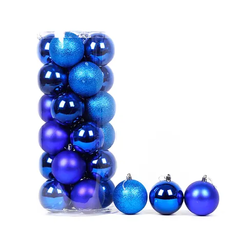 Christmas Tree Ornament Shatterproof Plastic Electroplated Christmas Ball Shiny Matte Glitter Xmas Hanging Decorative Baubles For Holiday Home Party