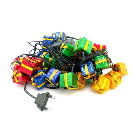 Christmas Decoration LED String Lights Colorful Gift Box Shape Hollow Heart Fairy Lights For Holiday Tree Party Decor
