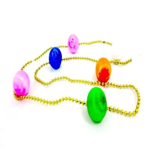 Christmas Tree Hanging Decoration Garland Chain Gold Bead Chain With Colorful Balls Or Candy Cane For Holiday Party Decor